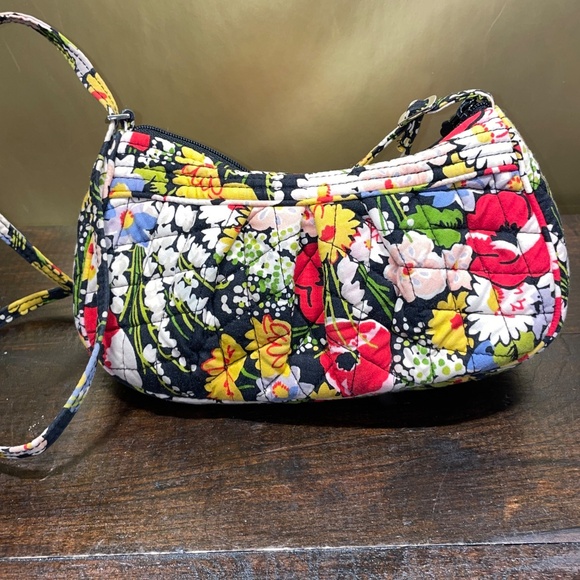Vera Bradley Poppy Fields Pattern Top Zip Small Crossbody Bag Purse - Picture 7 of 8